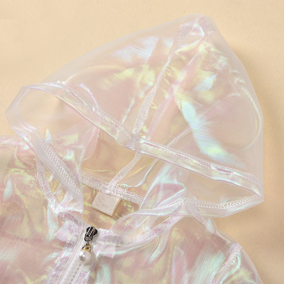 2022 New Summer Children Transparent Organza Hooded Coat Printed Skirt Suit display picture 5