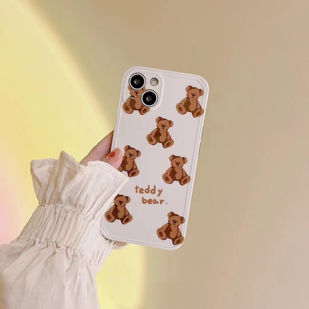 Cute Cartoon Bear Letter Pattern Iphone13 Phone Case display picture 2
