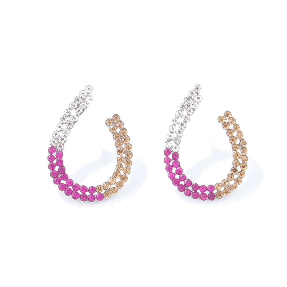 Fashion Colorful Geometric Water Drops Inlay Rhinestone Stud Earrings display picture 2