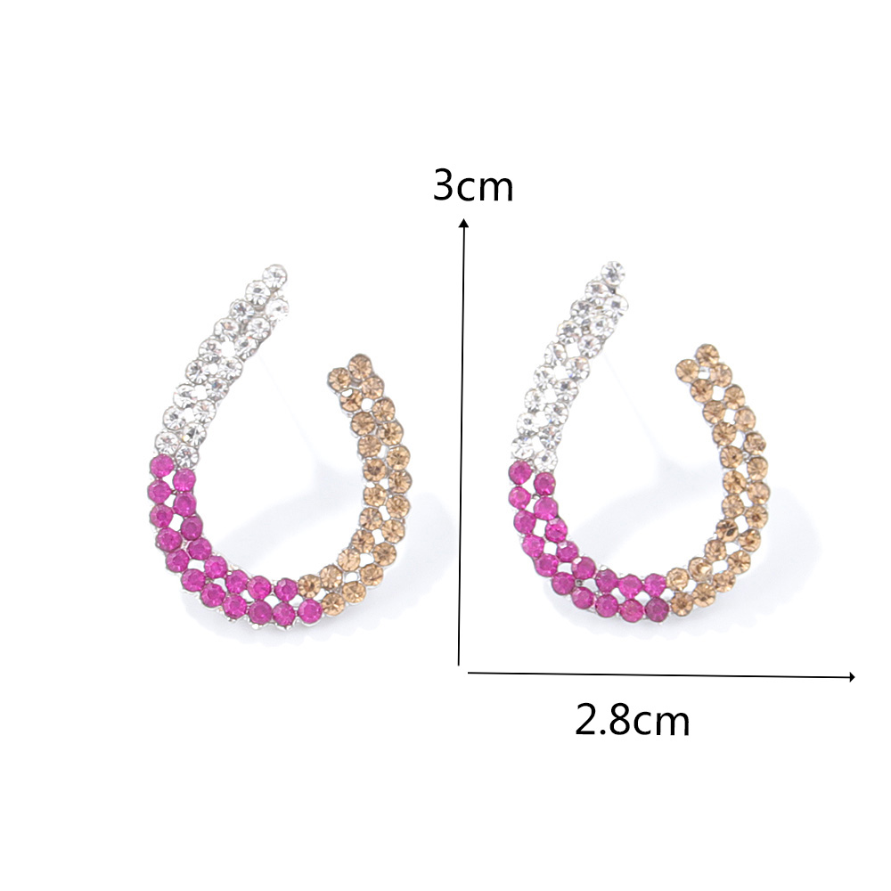Fashion Colorful Geometric Water Drops Inlay Rhinestone Stud Earrings display picture 3