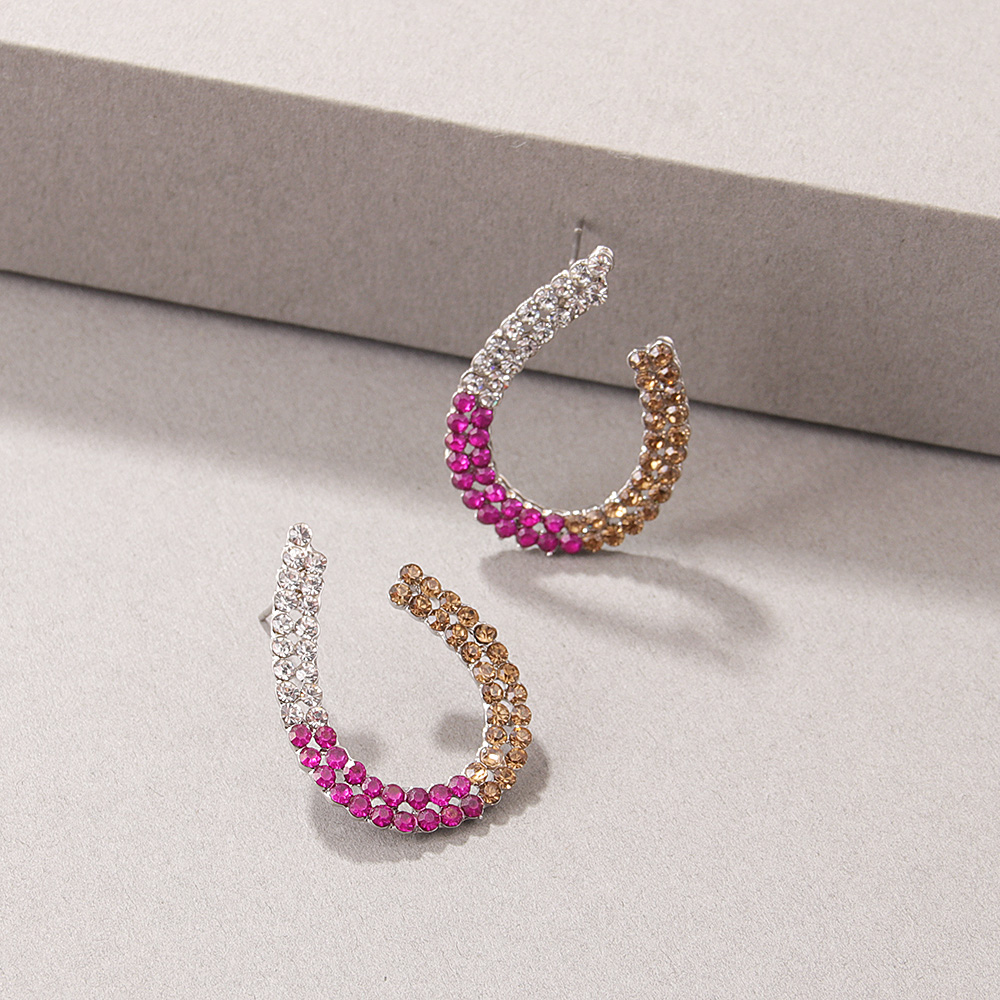 Fashion Colorful Geometric Water Drops Inlay Rhinestone Stud Earrings display picture 5
