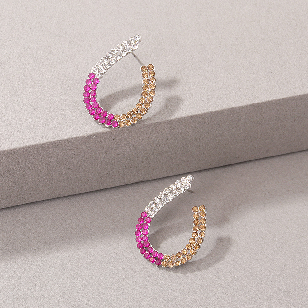 Fashion Colorful Geometric Water Drops Inlay Rhinestone Stud Earrings display picture 6