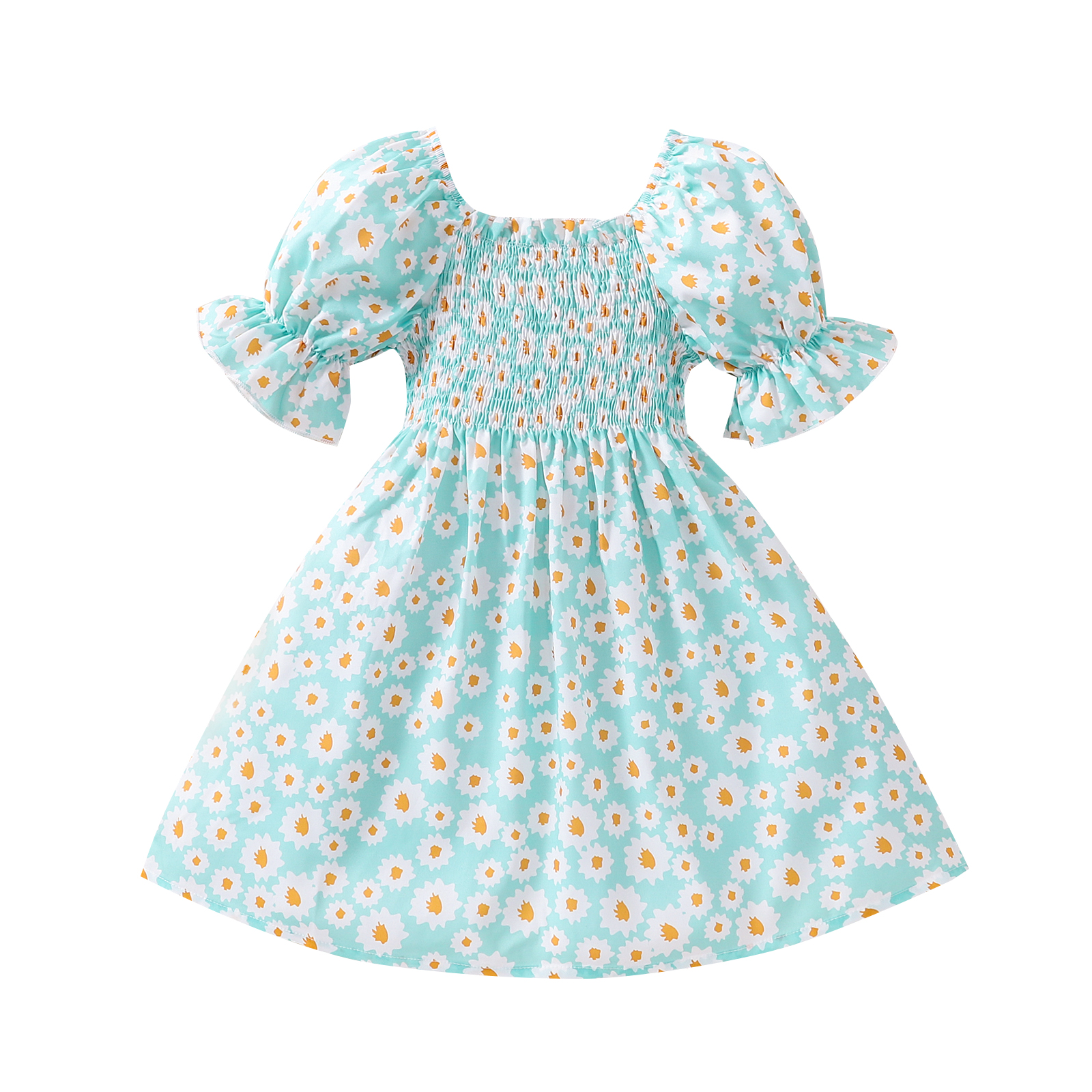 Fashion Children's Clothing Little Daisy Full Printed Lantern Sleeve Girl's Skirt display picture 1