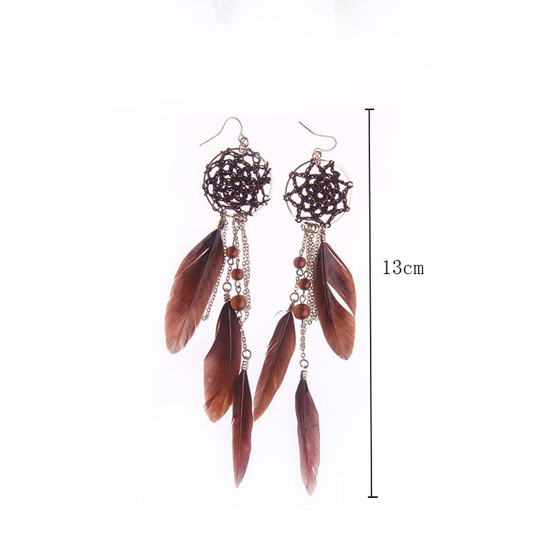 1 Jeu Mignon La Plume Placage Le Fer Pas D'Incrustation Des Boucles D'Oreilles display picture 1