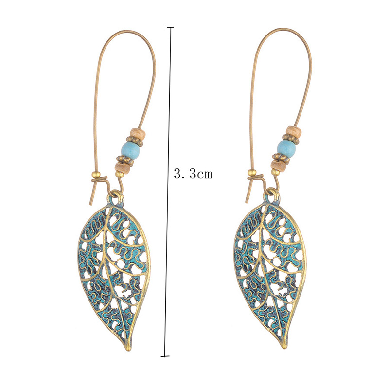 Fashion Vintage Hollow Out Leaf Shape Alloy Earrings display picture 1
