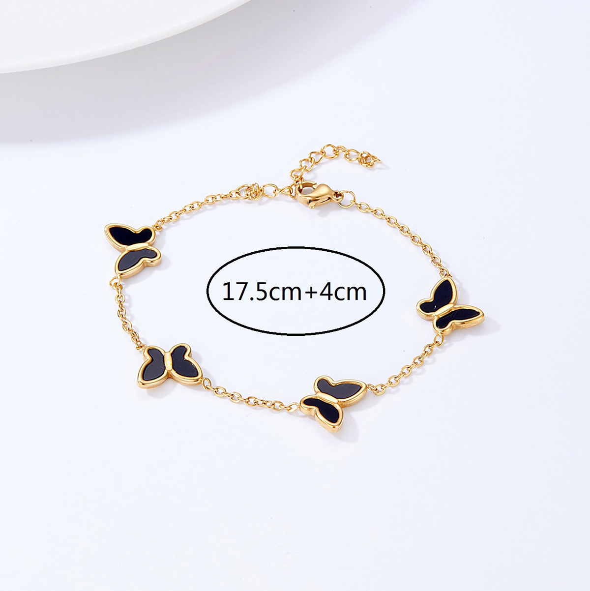 Fashion Butterfly 201 Stainless Steel 18K Gold Plated Shell Bracelets In Bulk display picture 4