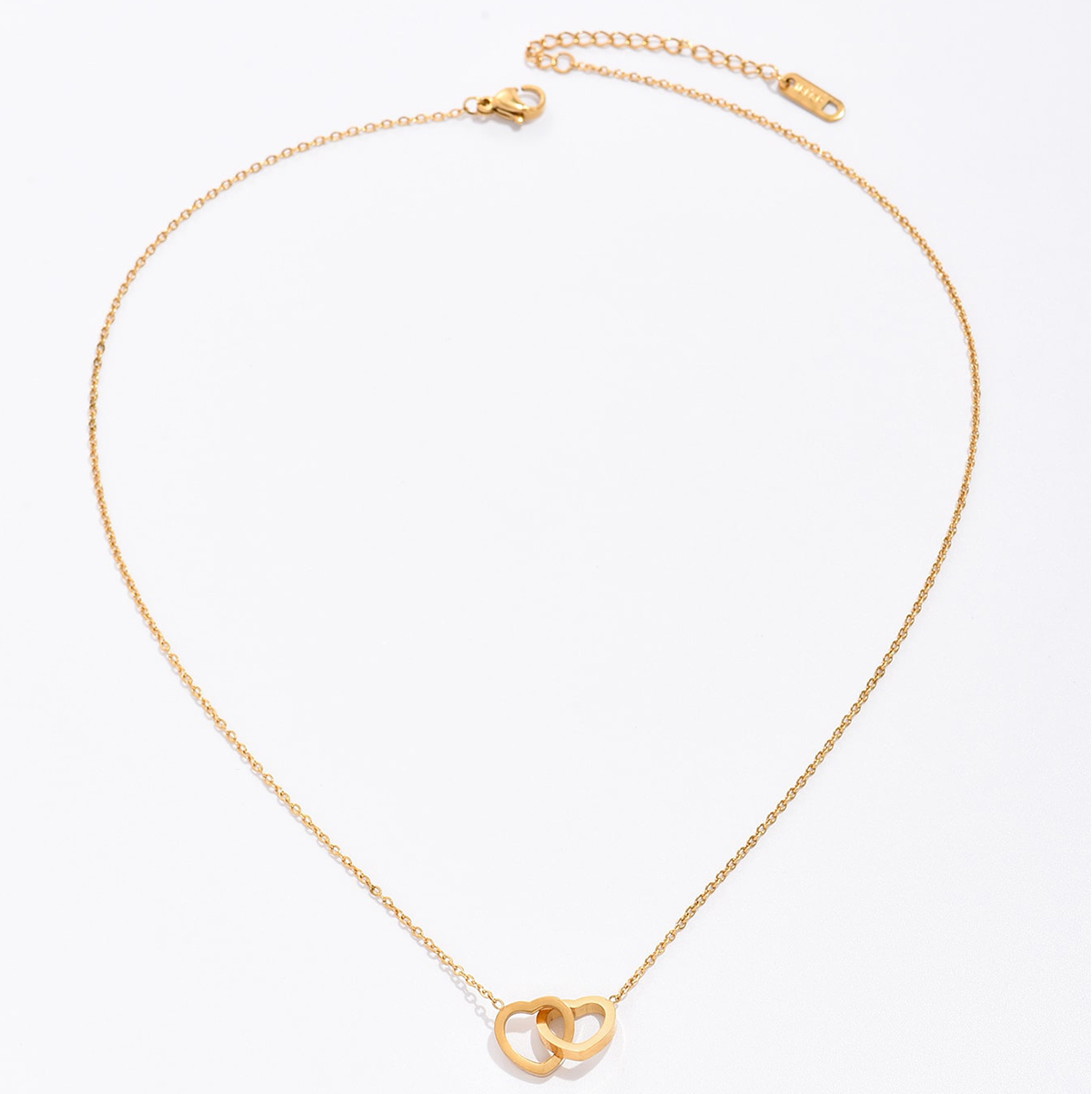 Mode Einfache Ornament Edelstahl Galvani Gold Herzförmigen Anhänger Halskette display picture 3