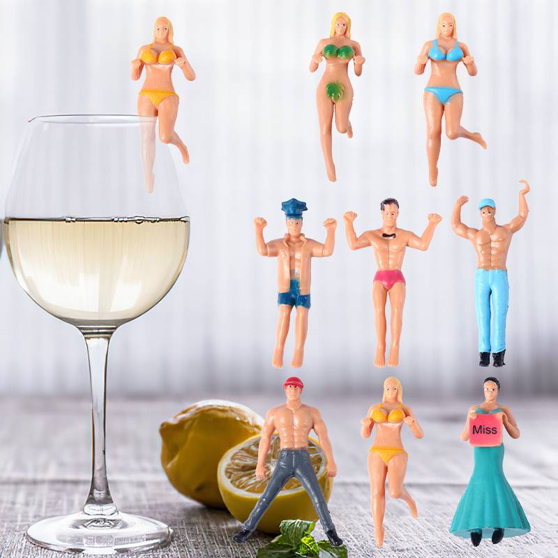 Fashion Cute Doll Shaped Wine Glass Marker 8-piece Set display picture 5