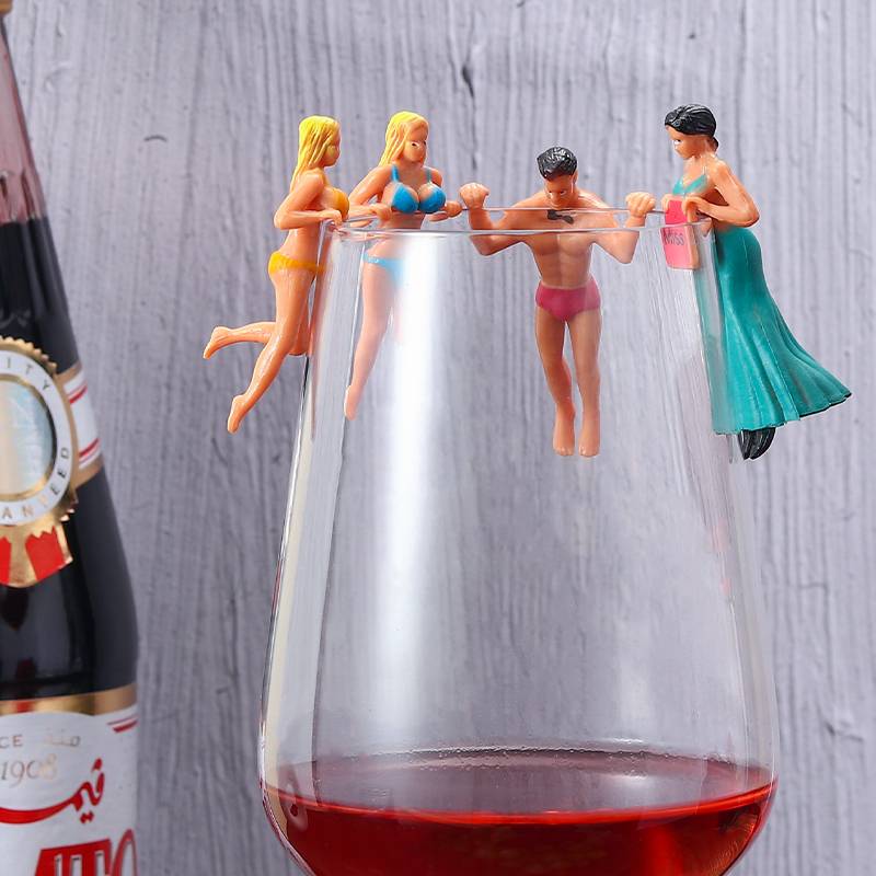 Fashion Cute Doll Shaped Wine Glass Marker 8-piece Set display picture 6
