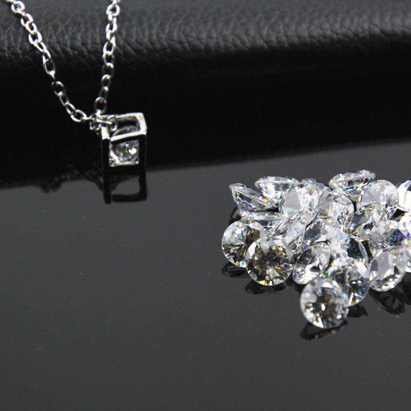 Women's Fashion Simple Style Square Ball Alloy Necklace Inlaid Zircon Zircon Necklaces display picture 4
