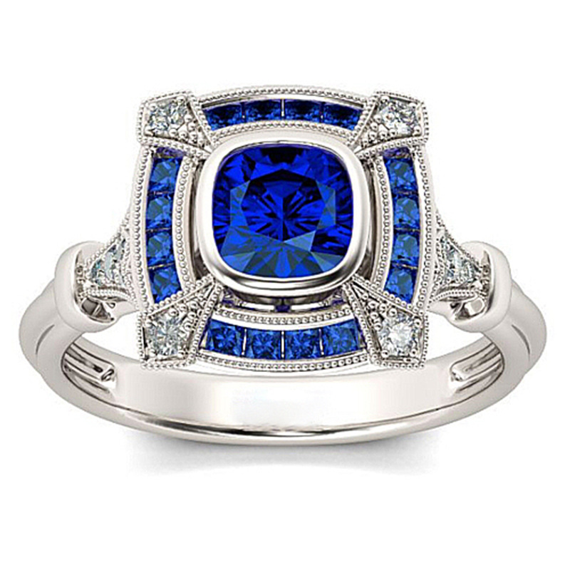 Fashion Geometric Crystal Rhinestone Inlaid Alloy Ring Ornament display picture 1