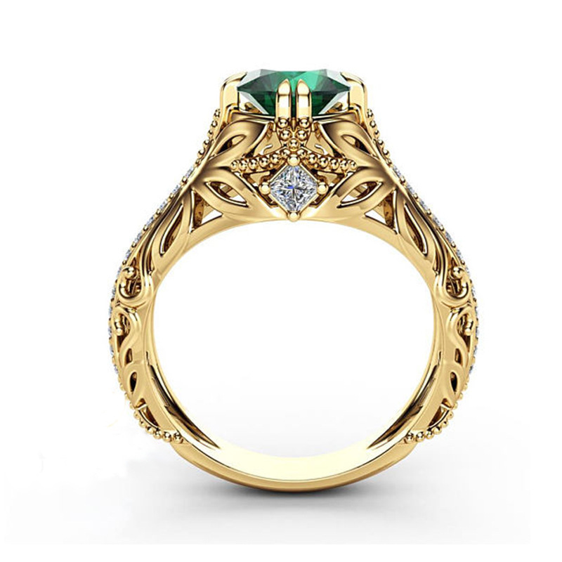 Fashion Elegant Geometric Rhinestone Inlaid Crystal Alloy Ring Ornament display picture 1