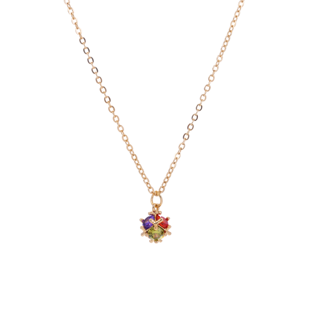 Fashion Rotating Rubik's Cube Color Zircon Pendant Copper Necklace Women's Accessories display picture 6