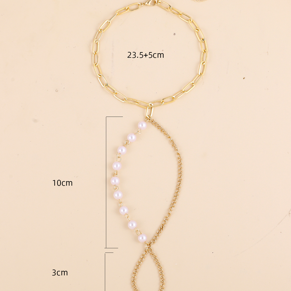 Fashion Classic Stitching Pearl Chain Anklet Women's Jewelry display picture 1