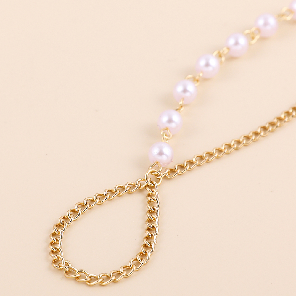Fashion Classic Stitching Pearl Chain Anklet Women's Jewelry display picture 5