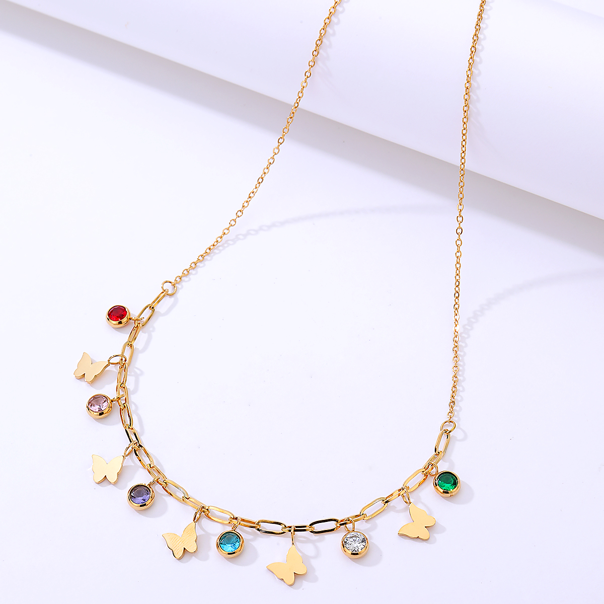 201 Stainless Steel 18K Gold Plated Fashion Plating Butterfly Necklace display picture 3