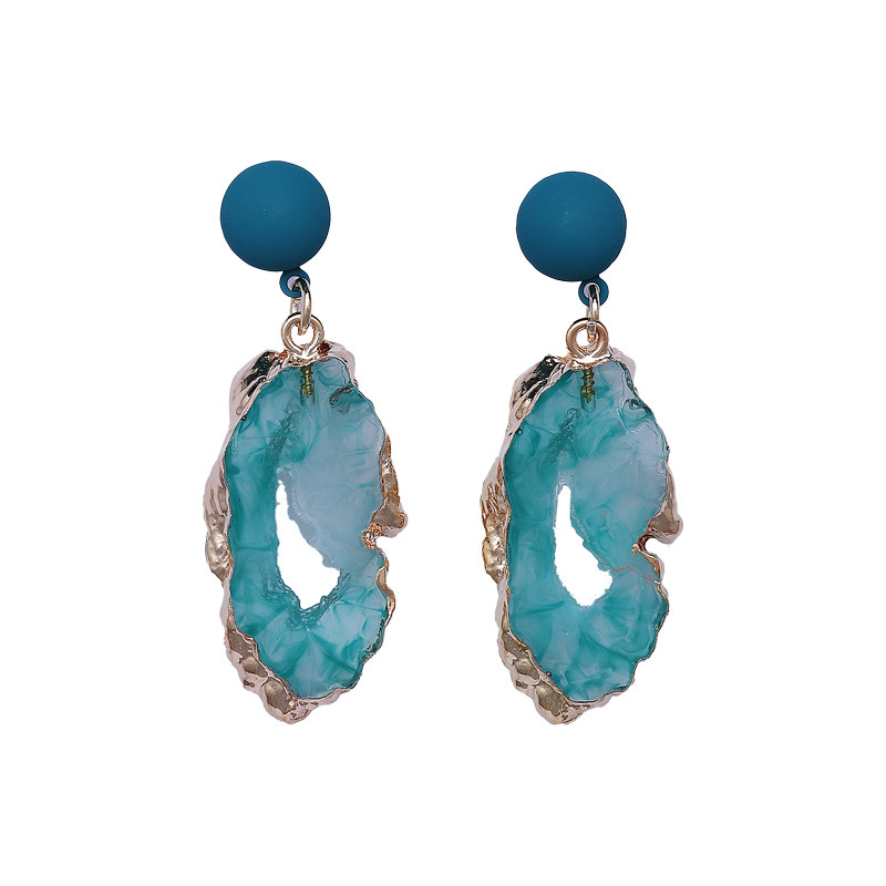 Creative Vintage Irregular Hollow-out Blue Peacock Earrings Wholesale display picture 4