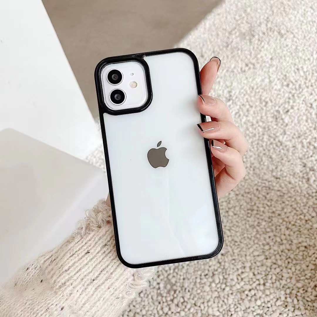 Simple Blanc Cadre Transparent Incassable 11 Iphone Cas display picture 3
