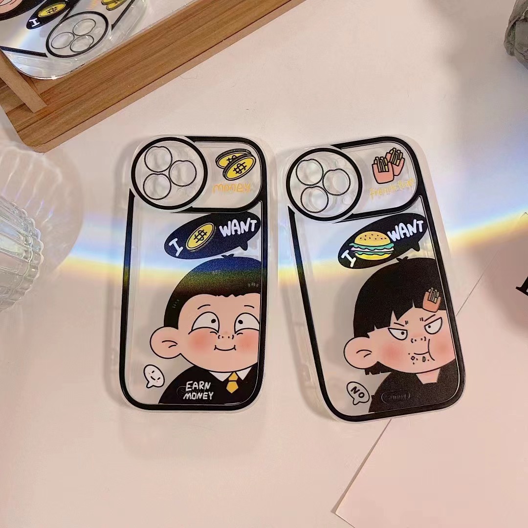 Cute Cartoon Couple Hamburger Pattern Iphone 13pro Max Phone Case display picture 1