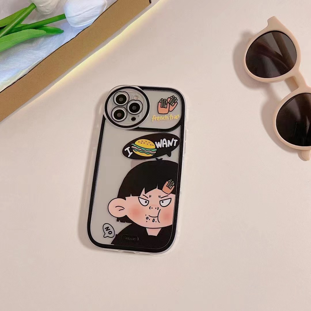 Cute Cartoon Couple Hamburger Pattern Iphone 13pro Max Phone Case display picture 3