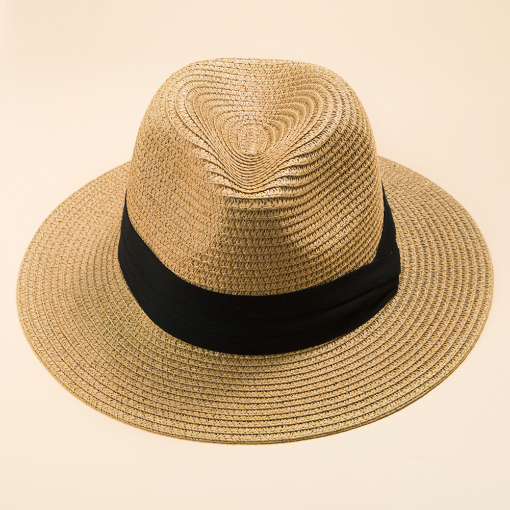British Style Top Hat Men Panama Straw Hat Women Foldable Sun-shade Beach Hat display picture 1