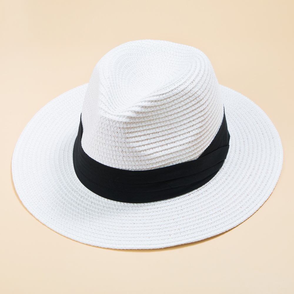 British Style Top Hat Men Panama Straw Hat Women Foldable Sun-shade Beach Hat display picture 5