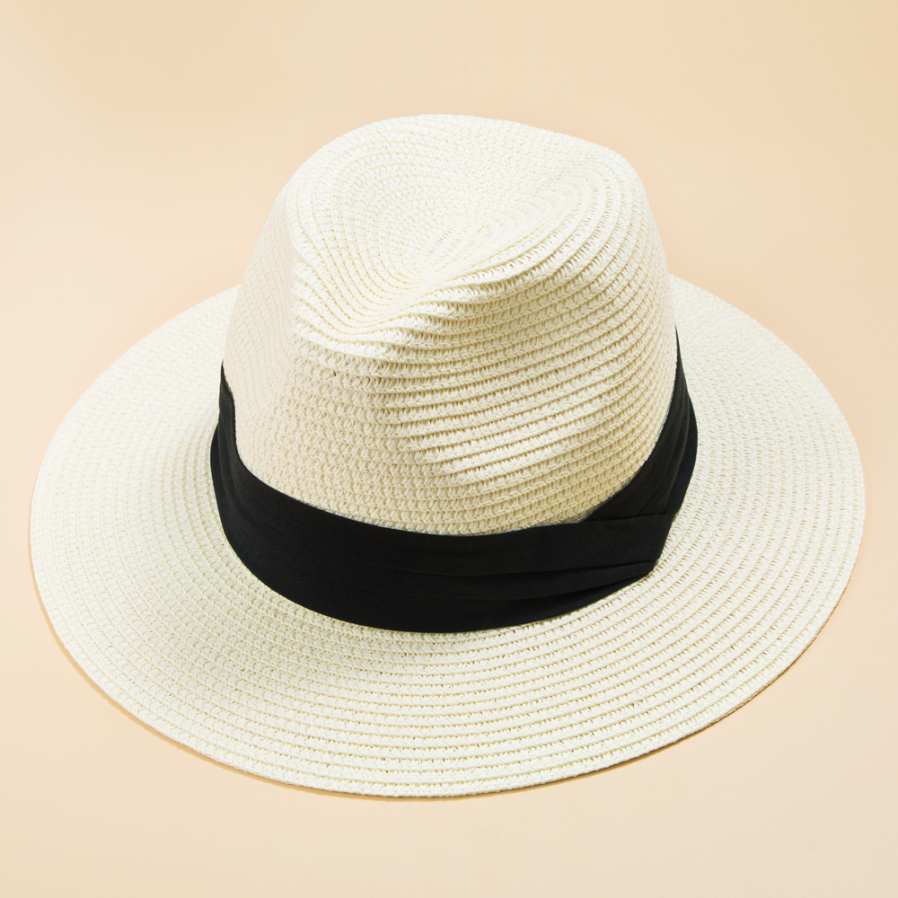 British Style Top Hat Men Panama Straw Hat Women Foldable Sun-shade Beach Hat display picture 6