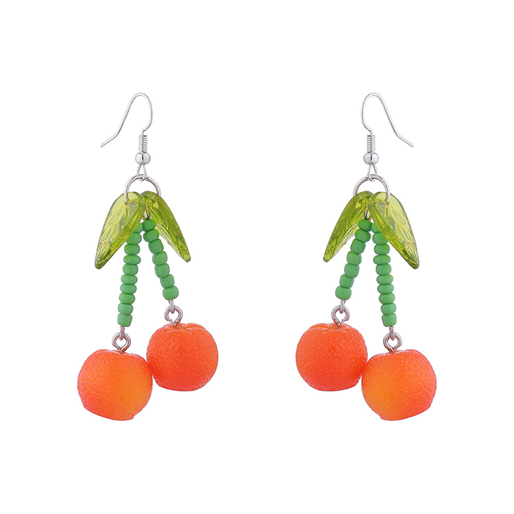 Women's Fashion Pastoral Orange Resin Resin Earrings Drop Earrings display picture 2