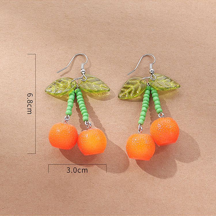 Women's Fashion Pastoral Orange Resin Resin Earrings Drop Earrings display picture 3
