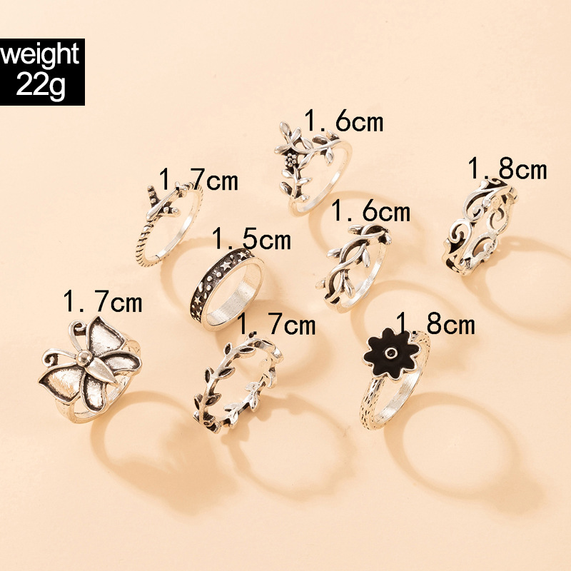 Women's Retro Leaves Butterfly Alloy Ring display picture 1