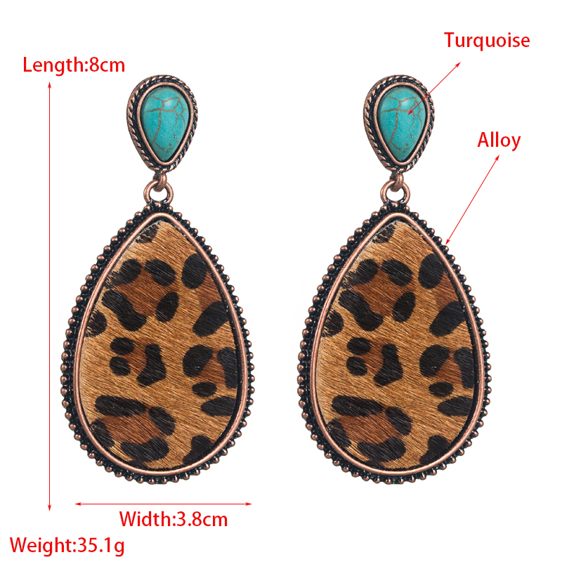 Women's Vintage Style Water Drop Alloy Earrings Inlay Turquoise Earrings display picture 1