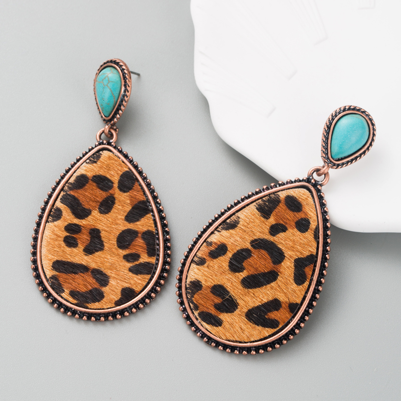 Women's Vintage Style Water Drop Alloy Earrings Inlay Turquoise Earrings display picture 3