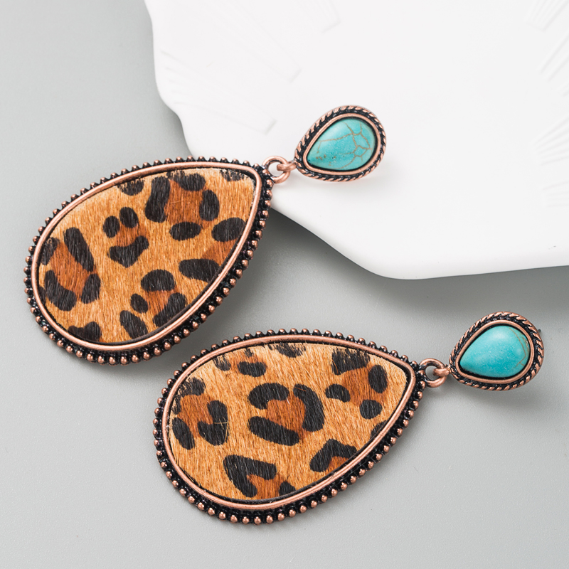 Women's Vintage Style Water Drop Alloy Earrings Inlay Turquoise Earrings display picture 5