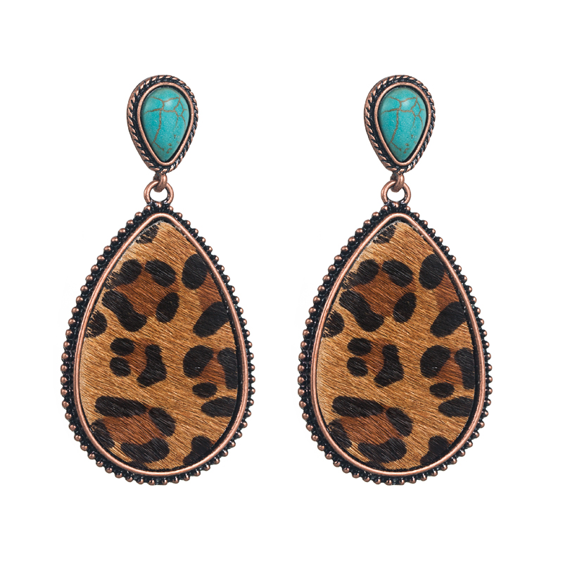 Women's Vintage Style Water Drop Alloy Earrings Inlay Turquoise Earrings display picture 6