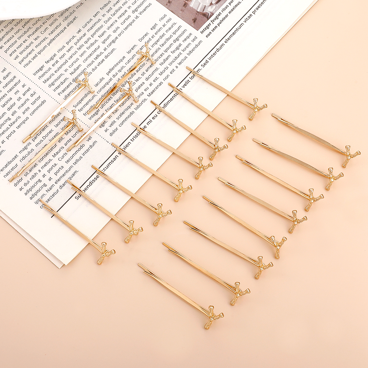 Simple Retro Fashion Gold Y Letter Hairpin 10-piece Set display picture 1