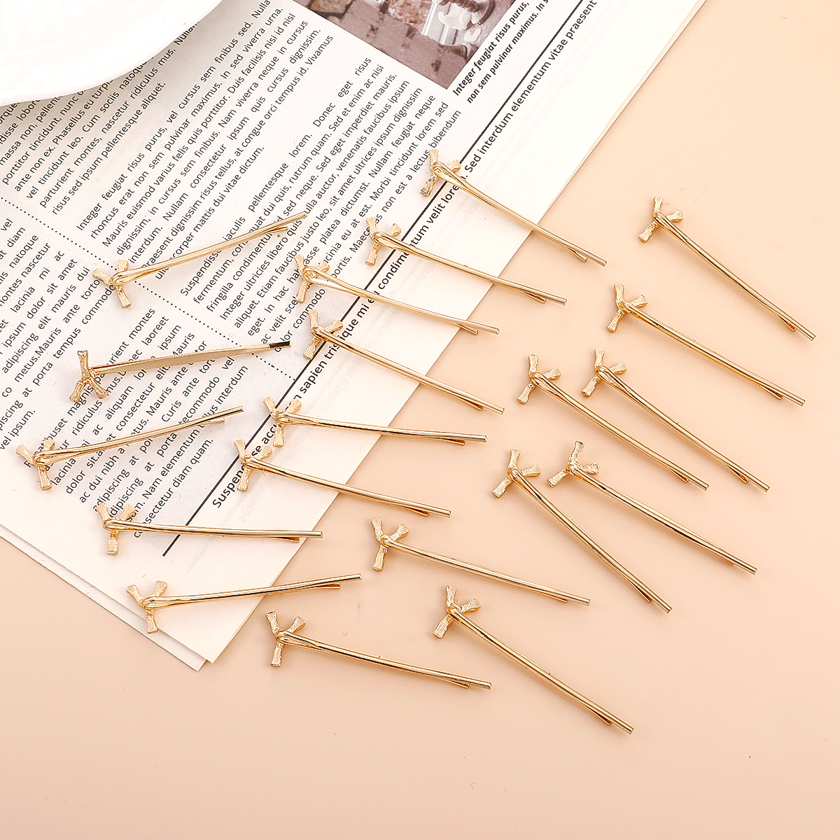 Simple Retro Fashion Gold Y Letter Hairpin 10-piece Set display picture 2