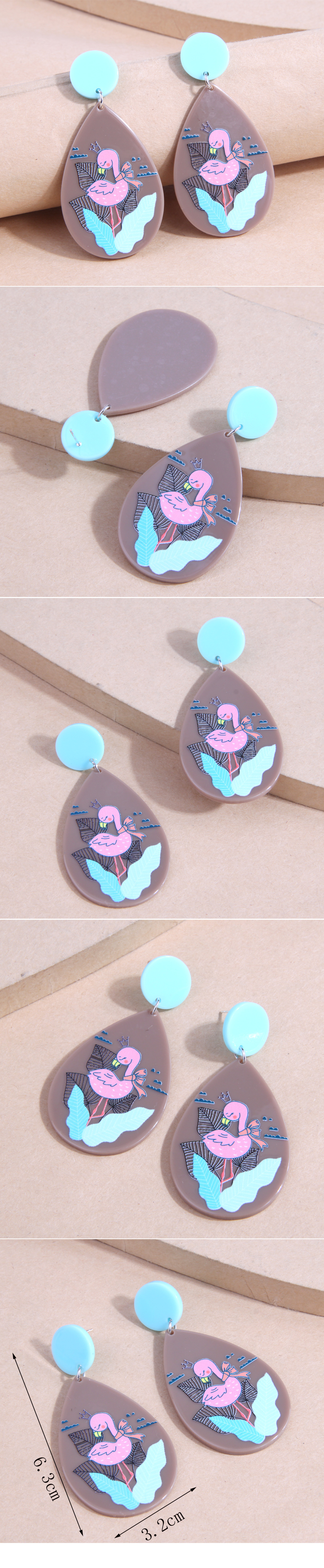 Fashion Cute Cartoon Water Drop Shape Resin Stud Earrings display picture 1