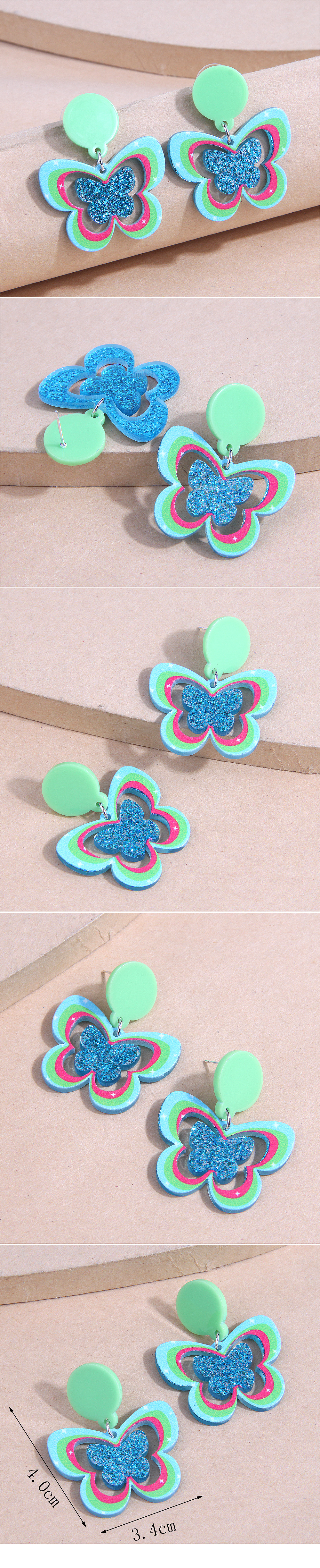 Cute Fashion Hollow Butterfly Shape Resin Stud Earrings display picture 1