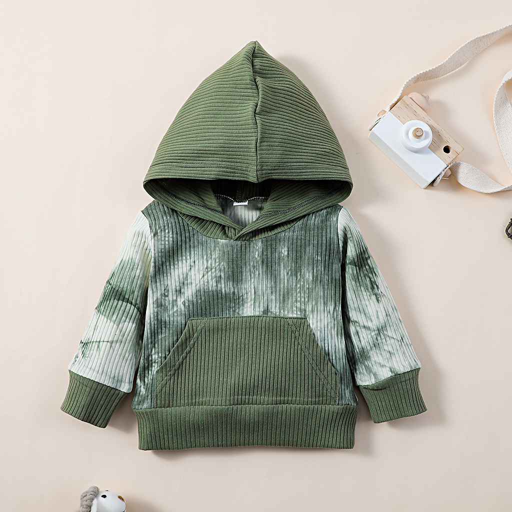 Sunken Stripe Camouflage Suit Baby Boy Toddler Hooded Pullover Two-piece Set display picture 2