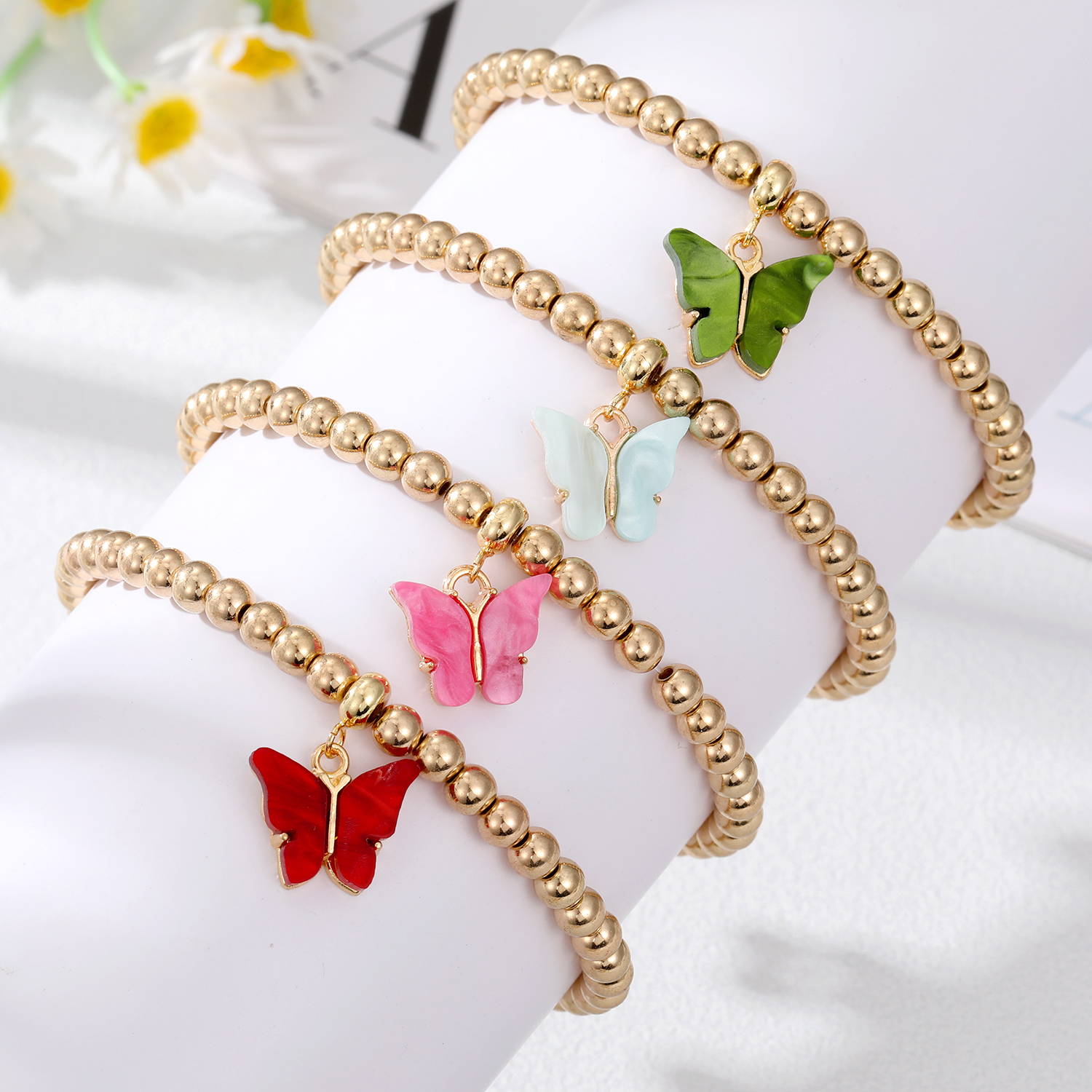 Einfacher Stil Schmetterling Legierung Perlen Harz Armbänder display picture 3