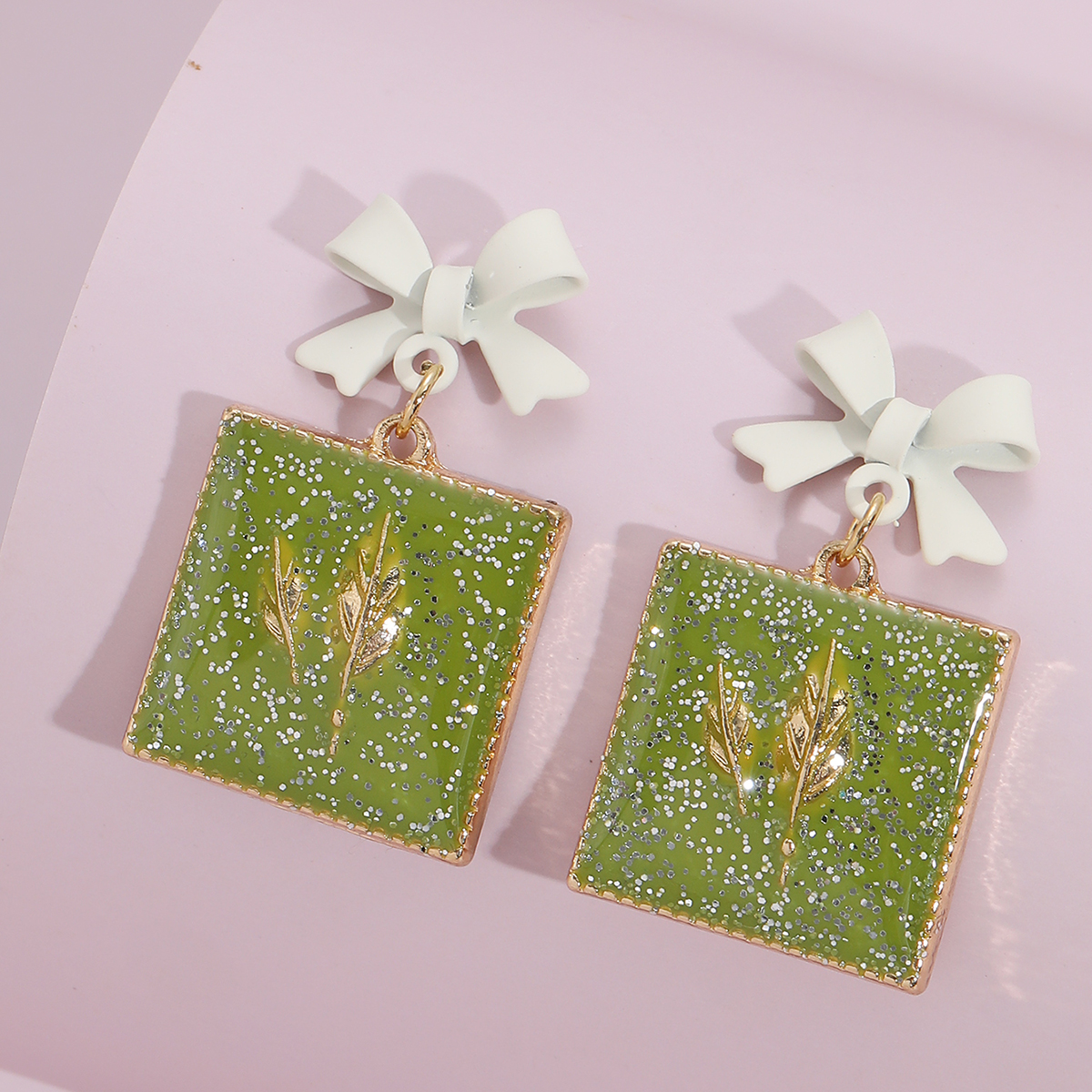 Cute Bow Knot Alloy Epoxy Earrings display picture 1