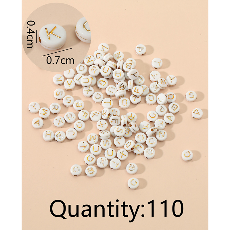 4 * 7mm Resin No Inlaid Letter Beads display picture 1