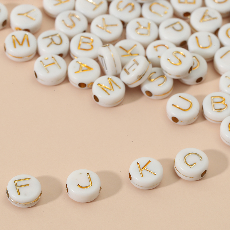 4 * 7mm Resin No Inlaid Letter Beads display picture 2