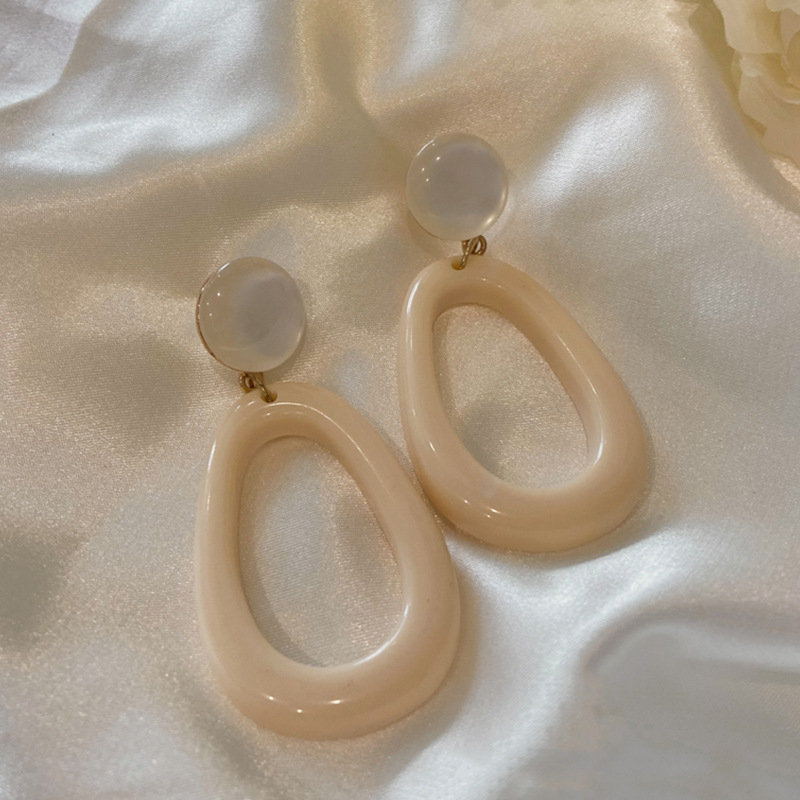 Women's Simple Style Geometric Sterling Silver Ear Clip Ear Studs Inlay Opal Earrings display picture 3