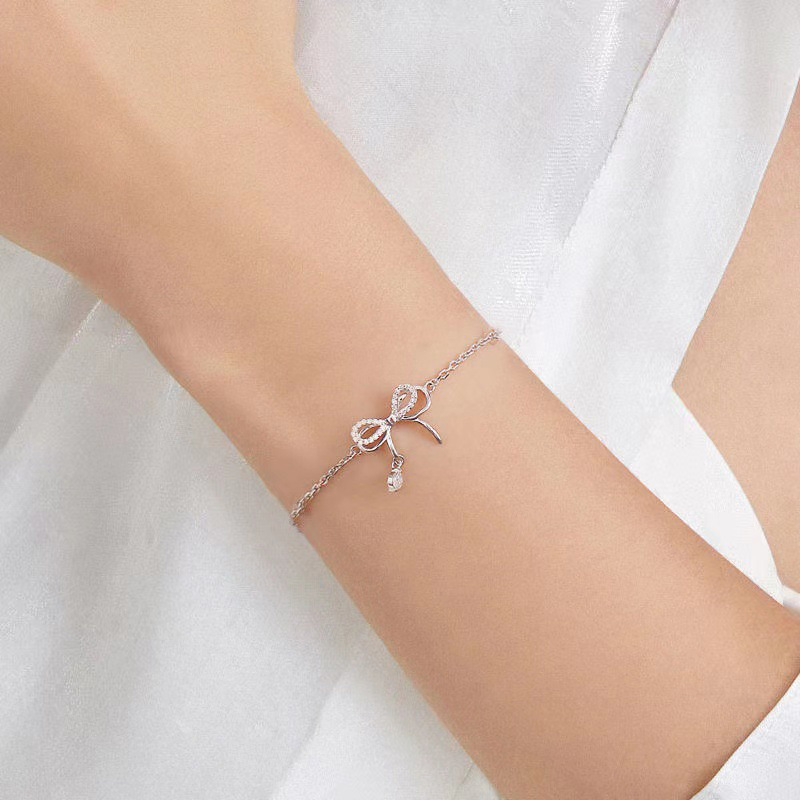Fairy Style Alloy Bow Bracelet Daily Electroplating Artificial Diamond display picture 2