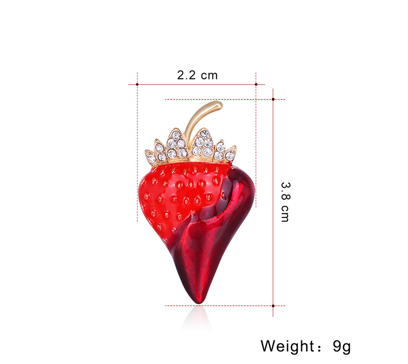 Femmes Mignon Rétro Fraise Alliage Broches Strass Artificiels Broches display picture 1