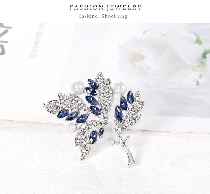 Retro Formal Plant Alloy Diamond Artificial Rhinestones Brooches display picture 2