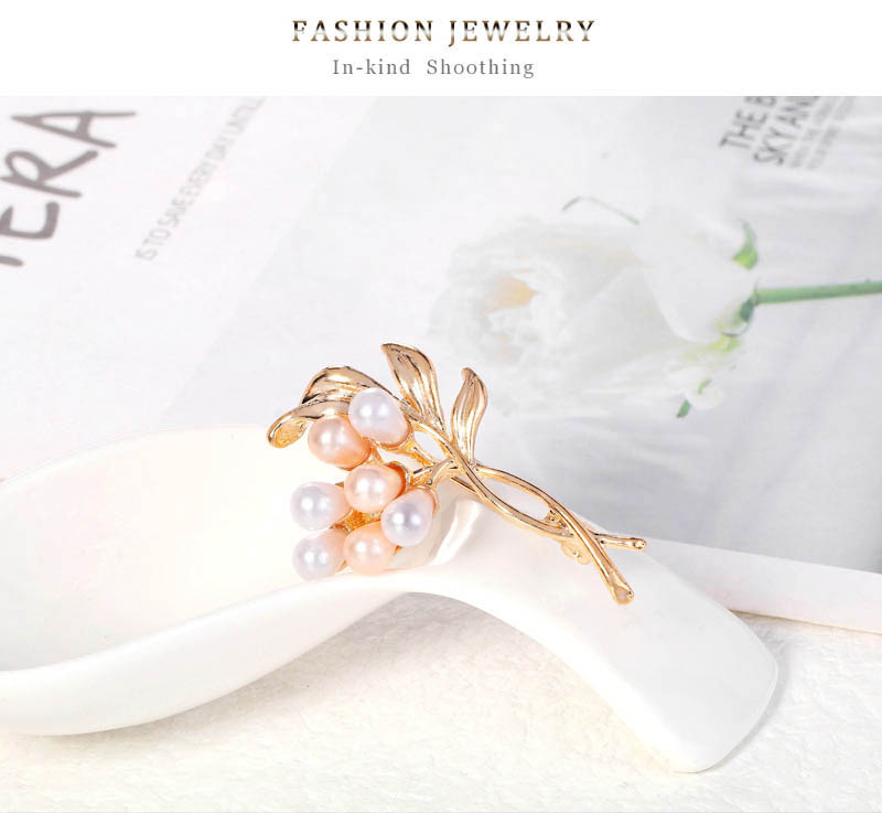 Women's Casual Elegant Vintage Style Leaf Flower Alloy Artificial Pearls Brooches display picture 2