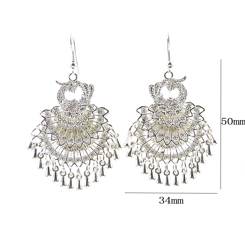 Women's Retro Wedding Ethnic Style Peacock Alloy No Inlaid Earrings Drop Earrings display picture 1