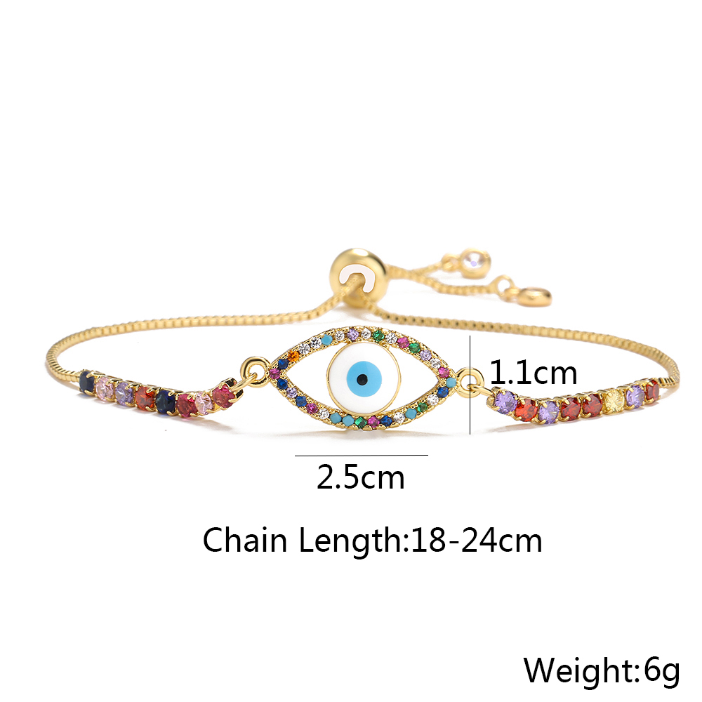 Women's Fashion Eye Copper Bracelets Inlaid Zircon Zircon Copper Bracelets display picture 8